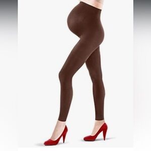 Spanx Assets Marvelous Mama Lucky Leggings Brown Maternity Ankle Length Sz 3